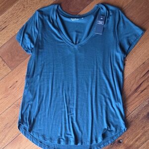 Abercrombie & Fitch Teal V-Neck Tee